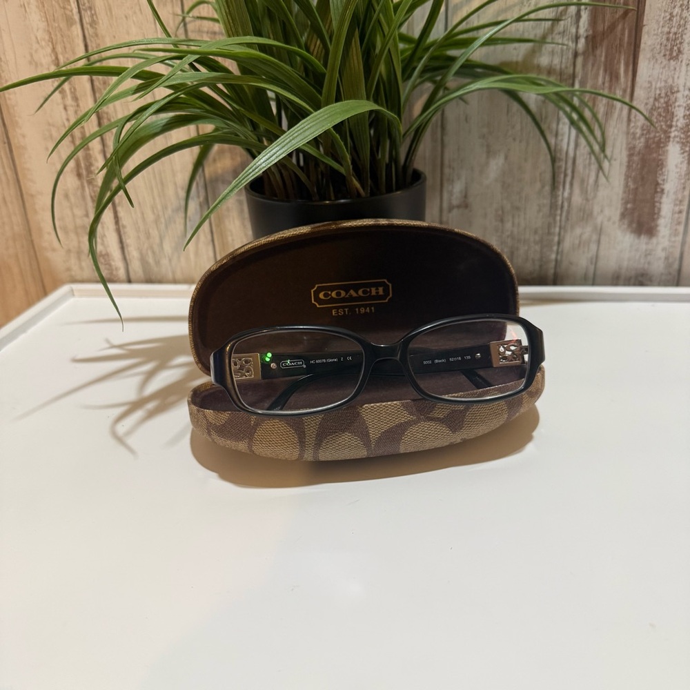 COACH Women's Rectangular Prescription Glasses in Black 52 16 135